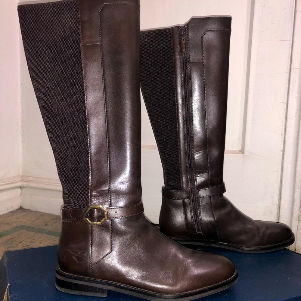 Cole Haan Dark Brown Over-The-Knee Riding Boots